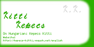 kitti kepecs business card